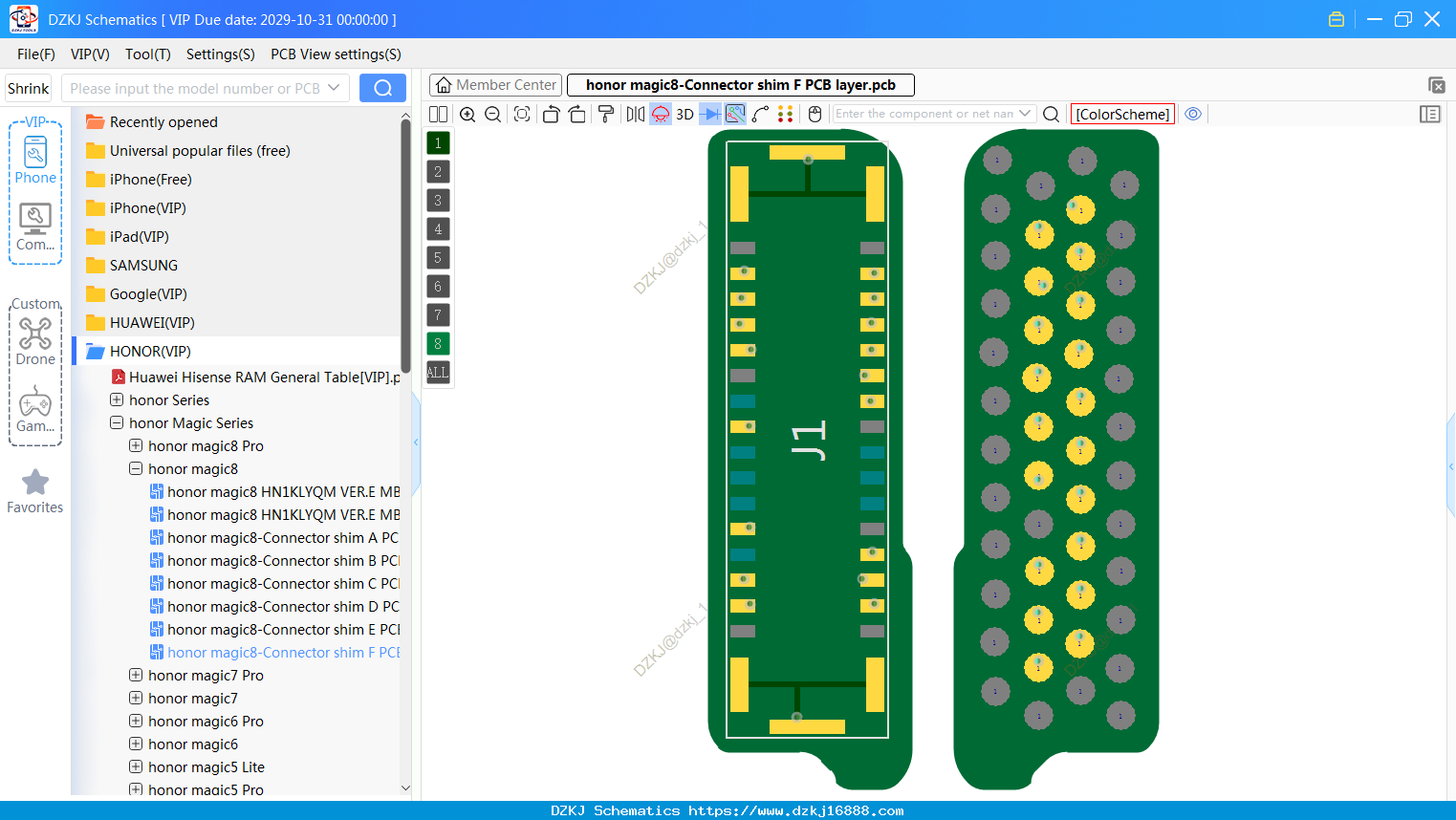 Honor Magic8-Connector Shim F PCB Layer